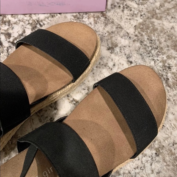 Madden Girl Womens Cybell Espadrille Wedge Sandal Black 6.5 - Picture 6 of 8